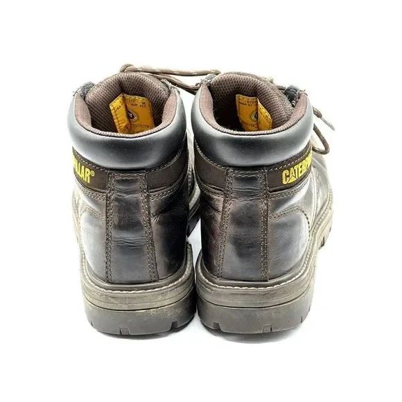 Caterpillar Brown Leather Steel Safety Toe Work Boots Men's Size 8.5 M - Picture 8 of 15